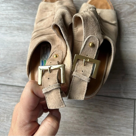 Vintage Arnold Churgin Handmade Chunky Heel Suede Leather  Slingback Sandal - Picture 6 of 16